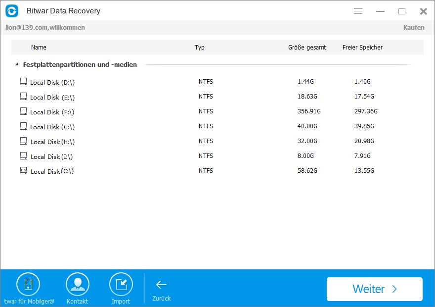 beste Daten - Recovery - Software für Windows 10 - Bitwar Data Recovery