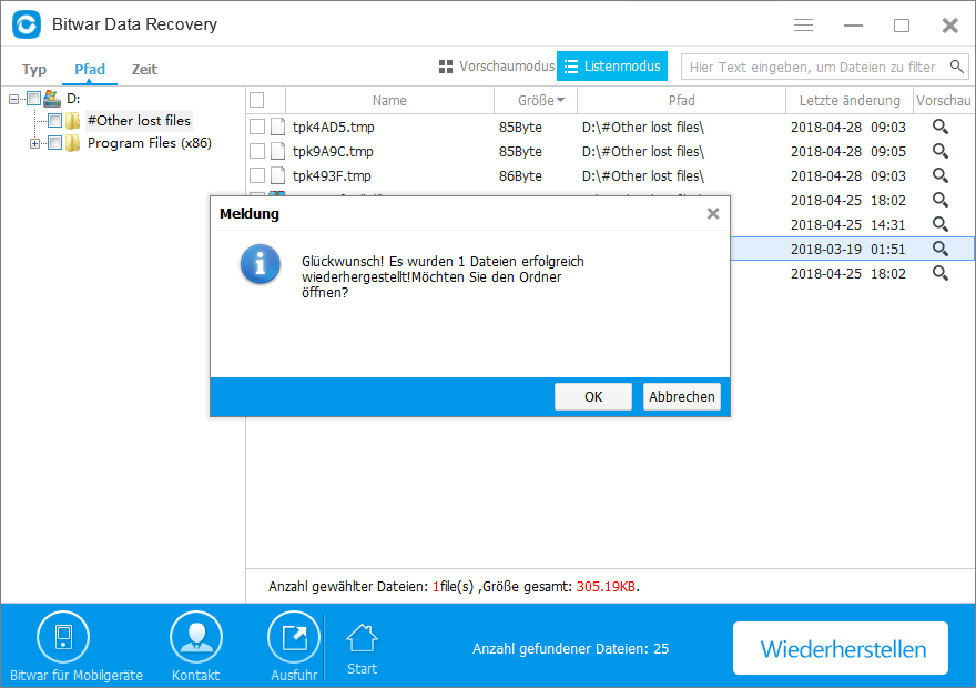 Best Windows 7-Datenwiederherstellungssoftware zum Wiederherstellen von gelöschten Dateien